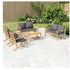 Image de Salon de Jardin avec Coussins 5 pcs, Chaises avec Dossier et Accoudoirs, Ensemble de Meubles avec Table Basse Patio 3156474