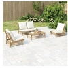 Image de Salon de jardin modulable bambou beige 4 pieces 3 personnes