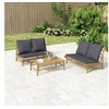 Image de Salon de jardin modulable bambou gris 3 pieces 100.0 x 55 x 33 2 personnes