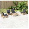 Image de 5-delige Loungeset met kussens bamboe donkergrijs3156486
