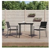Image de Lot de 2 chaise en resine tressee empilable non pliable exterieur H. 89 cm noir