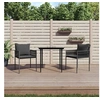 Image de Lot de 2 chaise exterieur empilable non pliable H. 83 cm en rotin noir