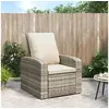 Image de Fauteuil inclinable de jardin avec coussins marron clair rotin 364103