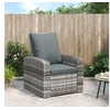Image de Fauteuil inclinable de jardin avec coussins gris résine tressée