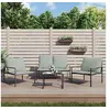 Image de Salon de jardin avec coussins 3 pcs anthracite acier, ensemble de salon, ensemble de salon extérieur, ensemble de 364110