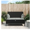 Image de Banc de Jardin à 2 Places avec Coussins Noir Résine Tressée 364112