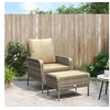 Image de Chaise de jardin avec tabouret marron clair résine tressée, chaise de jardin, siège de jardin, chaise de patio, 364114