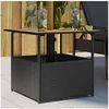 Image de Table de jardin avec trou de parasol noir résine tressée, table d'extérieur, table à manger de jardin, meuble de 364117