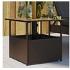 Image de Table de jardin avec trou de parasol marron résine tressée, table d'extérieur, table à manger de jardin, meuble de 364118