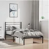 Image de Bedframe met hoofdbord metaal zwart 100x200 cm352314