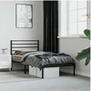 Image de Bedframe met hoofdbord metaal zwart 107x203 cm352315