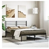 Image de Bedframe met hoofdbord metaal zwart 120x200 cm352317