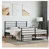 Image de Cadre de lit métal sans matelas avec pied de lit noir 120x190cm