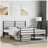 Image de Bedframe met hoofd- en voeteneinde metaal zwart 120x200 cm352335