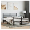 Image de Bedframe met hoofd- en voeteneinde metaal zwart 140x190 cm352337