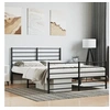 Image de Bedframe met hoofd- en voeteneinde metaal zwart 140x200 cm352338