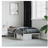 Image de Cadre de lit métal sans matelas avec tête de lit blanc 90x190cm