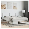 Image de Cadre de lit métal sans matelas et tête de lit blanc 140x190 cm