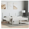 Image de Bedframe met hoofd- en voeteneinde metaal wit 140x200 cm352387