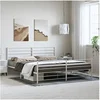 Image de Bedframe met hoofd- en voeteneinde metaal wit 183x213 cm352391