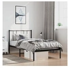 Image de Bedframe met hoofdbord metaal zwart 100x190 cm352474