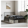 Image de Bedframe met hoofdbord metaal zwart 100x200 cm352475