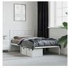 Image de Cadre de lit métal sans matelas avec tête de lit blanc 90x190cm