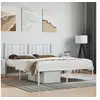 Image de Cadre de lit métal sans matelas et tête de lit blanc 140x190 cm