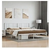 Image de Cadre de lit métal sans matelas et tête de lit blanc 180x200 cm