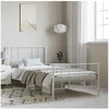 Image de Bedframe met hoofd- en voeteneinde metaal wit 100x190 cm352541