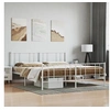 Image de Bedframe met hoofd- en voeteneinde metaal wit 200x200 cm352554