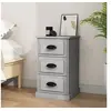 Image de Table de chevet gris béton 39x39x67 cm bois d ingénierie