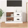 Image de Meuble TV blanc 73x35,5x47,5 cm bois d ingénierie