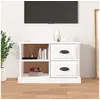 Image de Meuble TV blanc brillant 73x35,5x47,5 cm bois d ingénierie