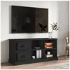 Image de Meuble TV noir 102x35,5x47,5 cm bois d ingénierie