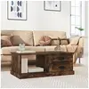 Image de Table Basse, Table d'Appoint avec 2 Tiroirs, Bout de Canapé avec Compartiment, Meuble de Salon, Moderne, Chêne Fumé Bois d'Ingénierie