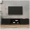 Image de Meuble TV noir 180x31,5x40 cm bois d ingénierie