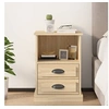 Image de Table de Chevet, Armoire de Nuit avec 2 Tiroirs et Compartiment, Armoire de Lit, Meuble de Chambre, Moderne, Chêne Sonoma Bois d'Ingénierie