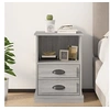 Image de Table de Chevet, Armoire de Nuit avec 2 Tiroirs et Compartiment, Armoire de Lit, Meuble de Chambre, Moderne, Sonoma Gris Bois d'Ingénierie 816340