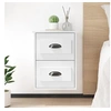 Image de Table de chevet murale blanc brillant 41,5x36x53 cm816396