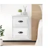 Image de Tables de chevet murales 2 pcs blanc brillant 41,5x36x53 cm