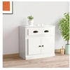Image de Buffet blanc brillant 70x35,5x67,5 cm bois d ingénierie