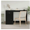 Image de Bureau avec tiroir noir 115x50x75 cm bois d'ingénierie