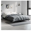 Image de Bedframe LED massief hout zwart 140x190 cm832278