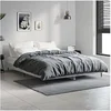Image de Bedframe bewerkt hout betongrijs 140x190 cm832281