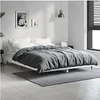Image de Bedframe bewerkt hout hoogglans wit 135x190 cm832287