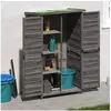 Image de Abri à outils de jardin gris 83x57x140 cm bois massif pin 172241