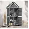 Image de Abri à outils de jardin gris 89x52,5x175 cm bois massif pin 172244