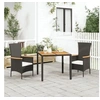 Image de Ensemble de salle à manger de jardin avec coussins 3 pcs Noir 3157528