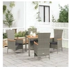 Image de Ensemble à manger de jardin 5 pcs coussins gris résine tressée, ensemble de salle à manger, ensemble de salle à 3157537